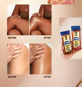 Effet avant et après de l'huile corporelle en gel FORMBO pour une peau éclatante et hydratée