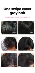 Detaillierter Vorher-Nachher-Vergleich: Haarfärbestift deckt graues Haar temporär perfekt ab