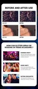 Detaillierte Anwendungsszenarien und Vorher-Nachher-Effekte von Glitzer-Highlighter-Spray