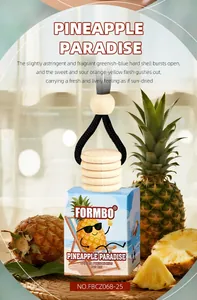 Vue détaillée du désodorisant de voiture Formbo Pineapple Paradise avec couvercle