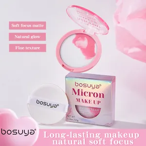 Bosuya Micron Cipria Fissante Trasparente Controllo Olio Impermeabile Lunga Durata Opaca Effetto Soft Focus Trucco Viso Donna