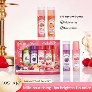 Bosuya Fruchtgeschmack Lippenbalsam Set Feuchtigkeitsspendend Hydratisierend Lippenpflege Für Trockene Rissige Lippen Pflegend