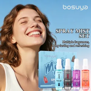 Refreshing Bosuya 4-piece perfume spray set with long-lasting scents for hair and body