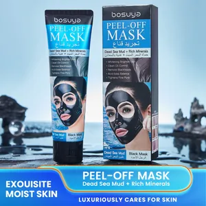 Bosuya Dead Sea Mud Peel-off Black Mask Deep Cleansing Oil Control Blackhead Removal Shrinking Pores Mineral Face Skincare