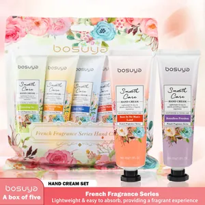 Coffret de Crème pour les Mains Parfum Français Hydratant Lissant Motif Floral Lotion pour les Mains Soins de la Peau Usage Quotidien