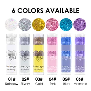 Set de 6 barras de purpurina con estrellas Bosuya para maquillaje de cara y cuerpo