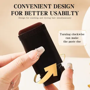 Portable hair color touch-up stick for quick gray hair coverage in black