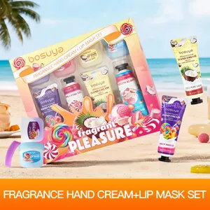 Set regalo Bosuya da 8 pezzi con crema mani profumata e maschera labbra per idratazione