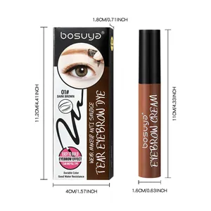 Gel per sopracciglia peel-off BOSUYA impermeabile con misure in colore marrone scuro