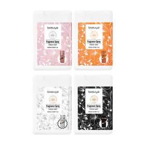 Set di 4 spray profumati Bosuya portatili formato carta da 20ml tascabili per il viaggio