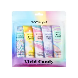 Σετ 5 αρωματικών κρεμών χεριών Bosuya με θέμα Vivid Candy σε θήκη δώρου.