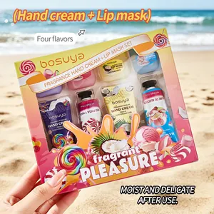 Set Bosuya da 8 pezzi crema mani profumata e maschera labbra per cura idratante