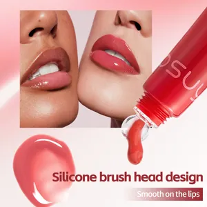 Hydrating translucent lip gloss featuring a soft silicone brush for smooth glossy lips