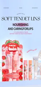 BOSUYA strawberry lip care set featuring color-changing balm and pearlescent lip oil
