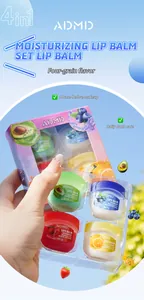 Set de bálsamo labial hidratante ADMD 4 en 1 con sabores a fresa arándano y naranja