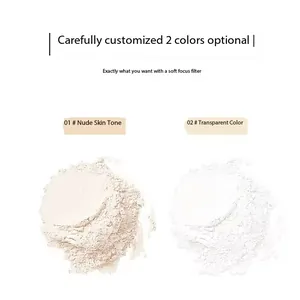 Detailansicht von zwei Puderfarben: Natürlicher Hautton und Transparent für Make-up-Finish.