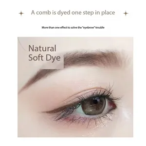 Detailed macro view showing the natural soft dye effect of waterproof eyebrow cream on skin