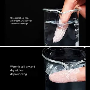 Wasserdichtigkeitstest von ADMD Fixierpuder mit trockenem Finger nach dem Eintauchen.