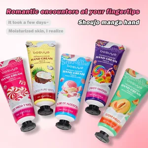 Set of five bosuya candy-themed hand creams with various moisturizing sweet scents