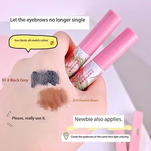 ADMD waterproof eyebrow cream featuring natural black grey and chestnut brown swatches