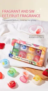 Detailansicht des ADMD 8-teiligen Lippenbalsam-Sets mit fruchtiger, pflegender Textur.