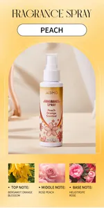Peach fragrance spray 100ml with notes of bergamot orange blossom rose and heliotrope