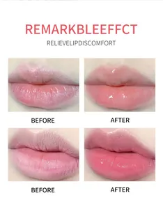Lippenpflege-Detail mit Vorher-Nachher-Effekt der feuchtigkeitsspendenden ADMD-Lippenmaske