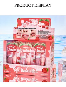 BOSUYA strawberry lip care set with color-changing balm and pearlescent lip oil