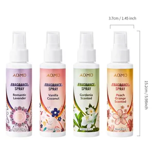 ADMD long-lasting fragrance spray set for hair and body with four floral scents 100ml