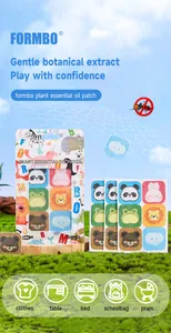Detail van FORMBO muggenpleisters met cartoon dieren en pictogrammen voor buitengebruik