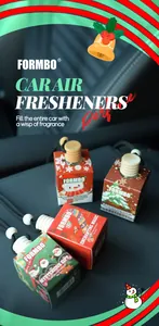 Weihnachtliche Auto-Lufterfrischer-Flaschen Set mit Nikolaus und Schneemann Motiven