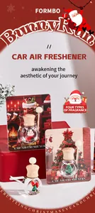 Ambientador de coche con tema navideño y decoraciones de Papá Noel y árbol de Navidad