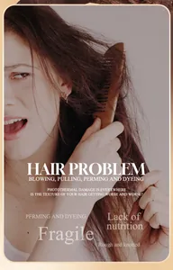 Dettaglio dei capelli crespi che l'olio lisciante aiuta a riparare con efficacia.