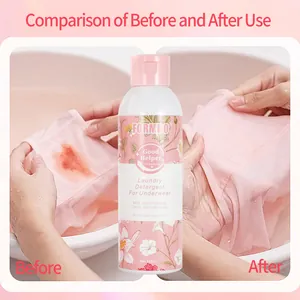 Effect comparison showing FORMBO underwear laundry detergent removing tough stains