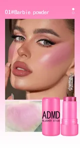 Pink ADMD jelly blusher stick 01 Barbie powder for lip and cheek makeup effect