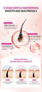 Infografica dettagliata che mostra il processo di epilazione delicata in 3 fasi per pelle liscia