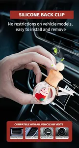 Vista detallada del perfume de coche de Navidad con clip de silicona para rejillas