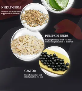 Ingredienti naturali per shampoo crescita con germe di grano e semi di zucca