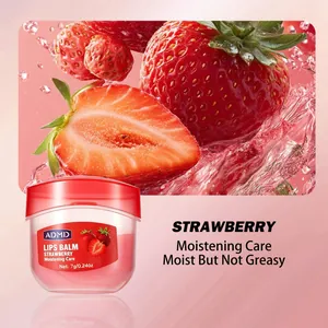 Moisturizing strawberry lip balm mask for hydrating care, fruit scented balm for dry lips