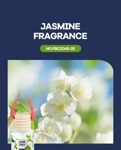 Vue détaillée du parfum de voiture à suspendre au jasmin avec bouchon en bois