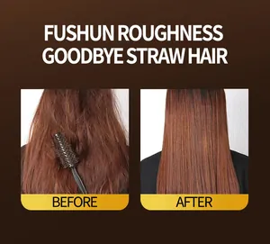 Hair treatment before and after comparison showing smooth shiny results