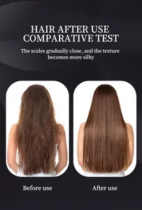 Confronto visivo della consistenza dei capelli prima e dopo l'effetto shampoo
