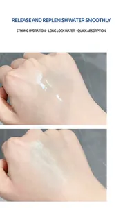 Close-up showing the clear liquid texture and fast absorption of collagen toner on skin