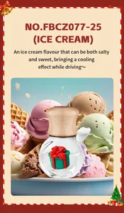 Detalle del frasco de perfume navideño para coche con aroma a helado y decoración de regalo