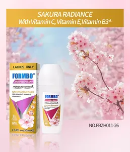 Detailed view of FORMBO Sakura Radiance ladies antiperspirant with Vitamin C, E and B3
