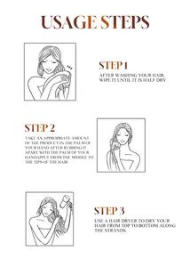 Guida illustrata passo-passo per l'uso dell'olio per capelli dopo il lavaggio del cuoio