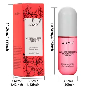 ADMD Wilderness Rose Fragrance Spray 50ml flacone e confezione con dimensioni
