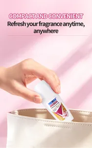 Detail of FORMBO Sakura Radiance antiperspirant being placed in a stylish white handbag