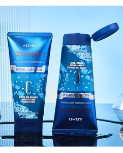 Detalle de limpiador facial con colágeno y ácido hialurónico para limpieza profunda
