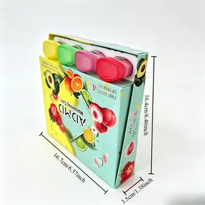 Detailed size specifications of the ADMD fruit extract lip mask set in centimeters and inches.